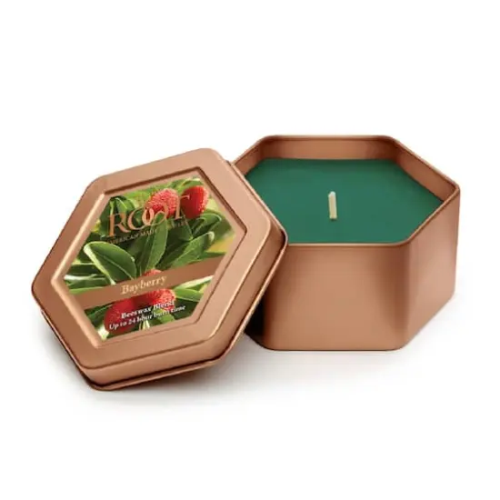 Root Candles Bayberry Beeswax Tin Candle {1}