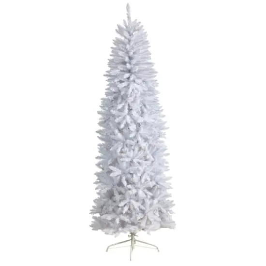 7ft. Unlit Slim White Artificial Christmas Tree {1}