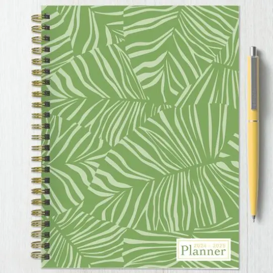 TF Publishing 2024-2025 Medium Verde Fronds Spiral Weekly Monthly Planner {8}