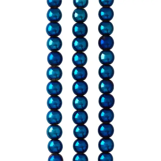 Iris Blue Round Glass Beads, 8mm by Bead Landing&trade; {1}