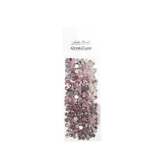 John Bead Crystal Lane SS16 Glass Round Flatback Rhinestones, 288ct. Light Pink {4}