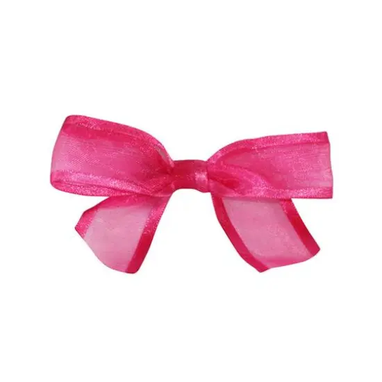 JAM Paper 7/8" Sheer Satin Edge Twist Tie Bows, 100ct. Shocking Pink {1}
