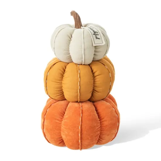 Glitzhome&reg; 13" Fall Stacked Fabric Pumpkin {1}