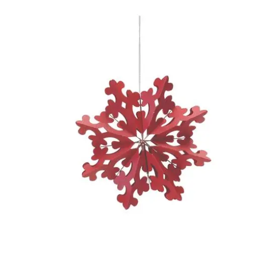 Red Paper Snowflake Ornament Set {6}