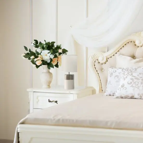 Simple Designs Two Toned Basics Table Lamp Off White/Silver {6}