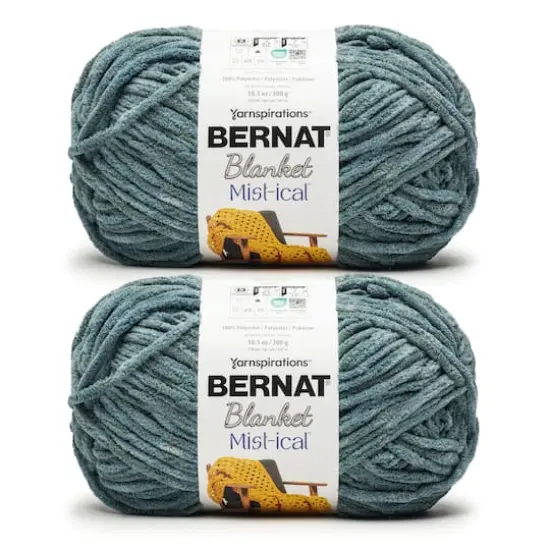 2 Pack Bernat&reg; Blanket Mist-ical&trade; Yarn Teal Stream {1}