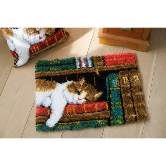 Vervaco Cat On Bookshelf Latch Hook Rug Kit {1}