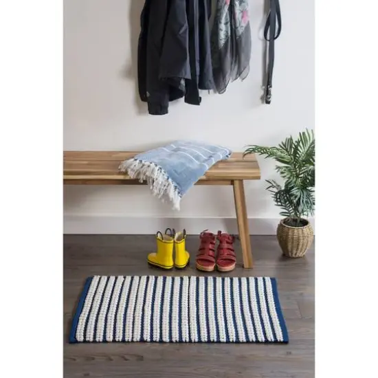 DII&reg; Navy Braided Stripe Rug, 2ft. x 3ft. {4}