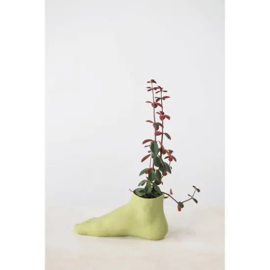 4" Stoneware Foot Planter {3}