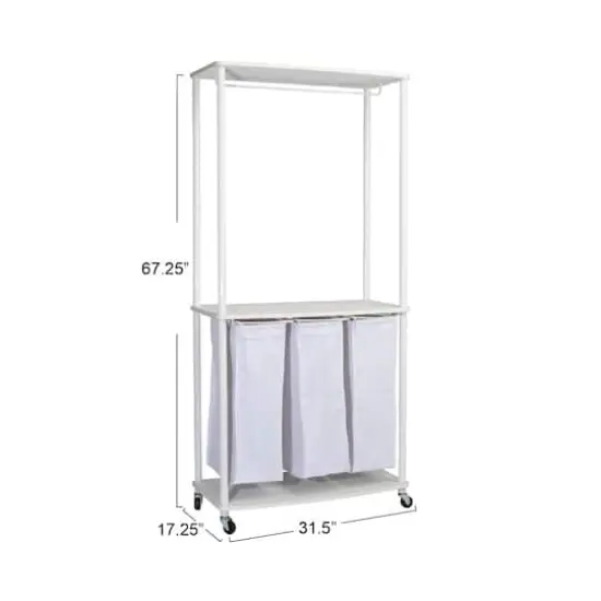 Household Essentials 3-Bag Laundry Center White {5}