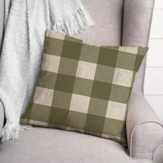 Green Buffalo Check Throw Pillow {4}