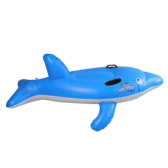 Swimline 61" Inflatable Blue Ride-On Dolphin Pool Float {1}