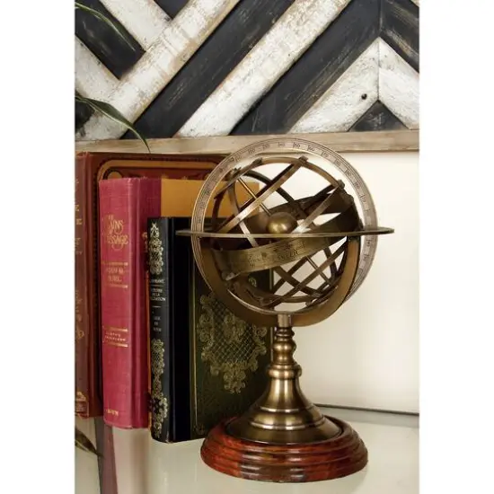11" Brass Coastal Globe {10}