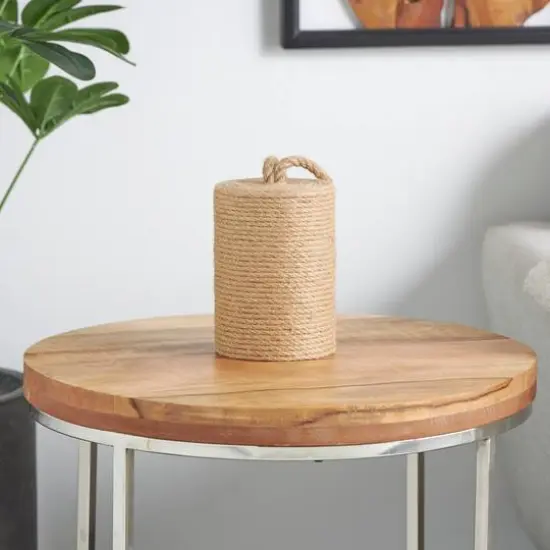 7" Brown Jute Coiled Rope Sculpture D&eacute;cor {3}