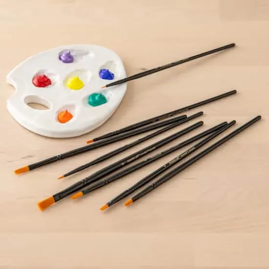 8 Piece Necessities&trade; Golden Synthetic Flat Acrylic Brushes By Artist's Loft&reg; {5}