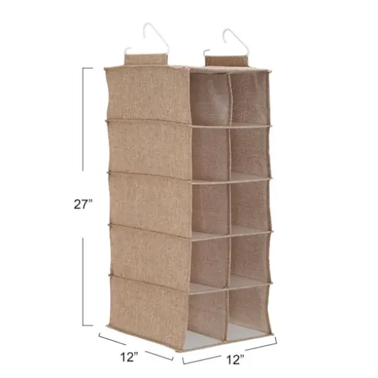 Household Essentials 10-Pocket Hanging Shoe Organizer Brown {5}