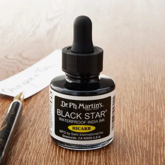 Dr. Ph. Martin's&reg; Black Star&reg; Waterproof India Ink, Hicarb {3}