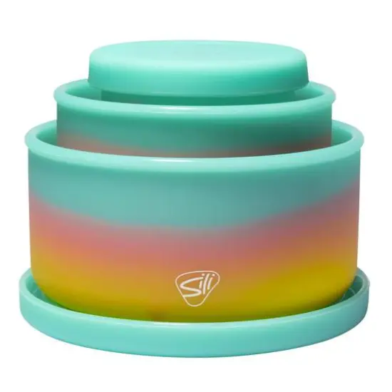 Silipint&reg; 3-Piece Silicone Lidded Bowl Set Aurora {4}