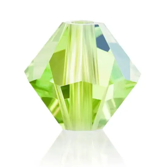 John Bead PRECIOSA 4mm Czech Crystal Bicone Beads, 40ct. Limecicle AB {1}