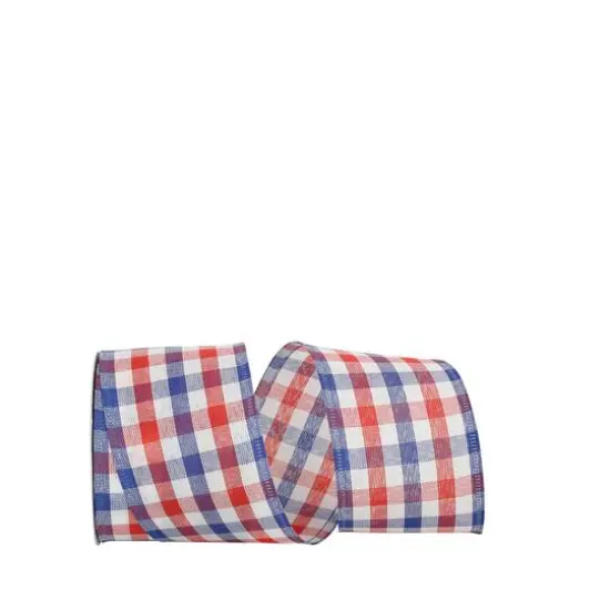 JAM Paper 2.5" x 10yd. Americana Check Wired Ribbon {1}