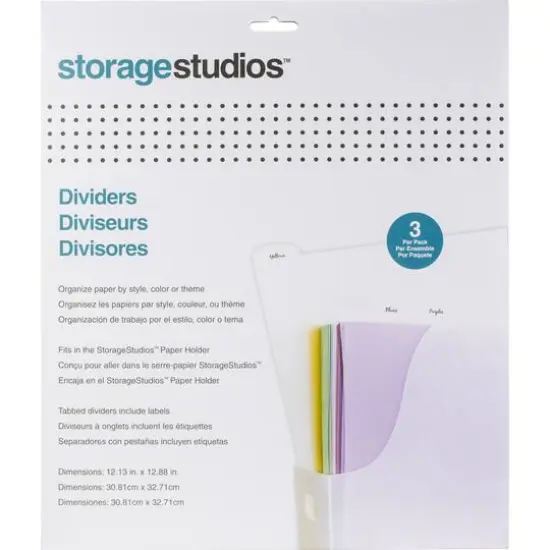 Storage Studios Tabbed Dividers with Labels, 3ct. {1}