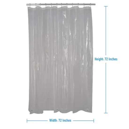 Bath Bliss PEVA Shower Curtain Liner Clear {5}
