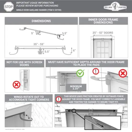 Village Lighting Single Door Garland Hanger {9}
