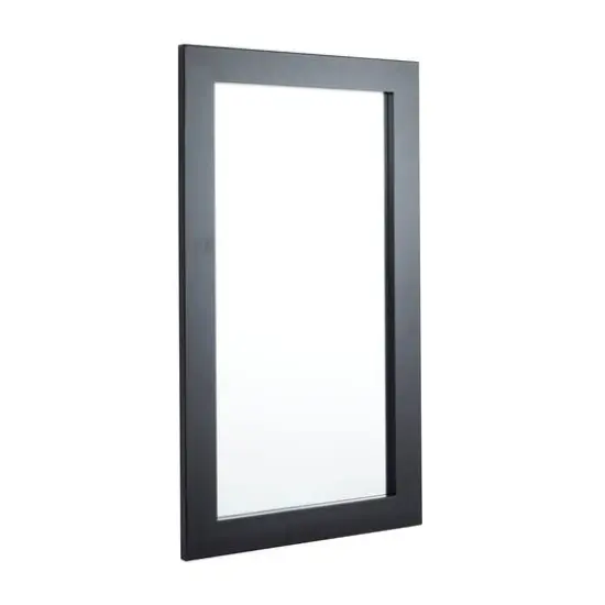42" Black Rectangle Wood Contemporary Wall Mirror {3}