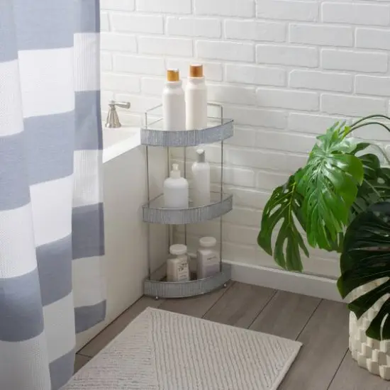 Bath Bliss Pave Diamond Design 3-Tier Corner Bath Shelf {4}