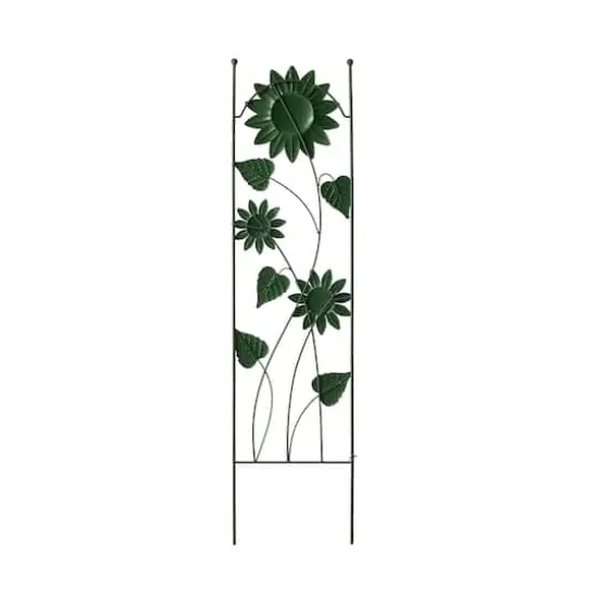 Glitzhome&reg; 4ft. Metal Sunflowers Garden Trellis {5}