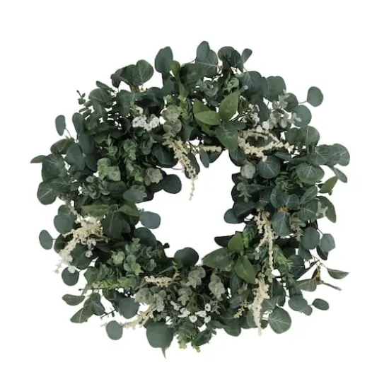 24" Eucalyptus Floral Spring Wreath {1}
