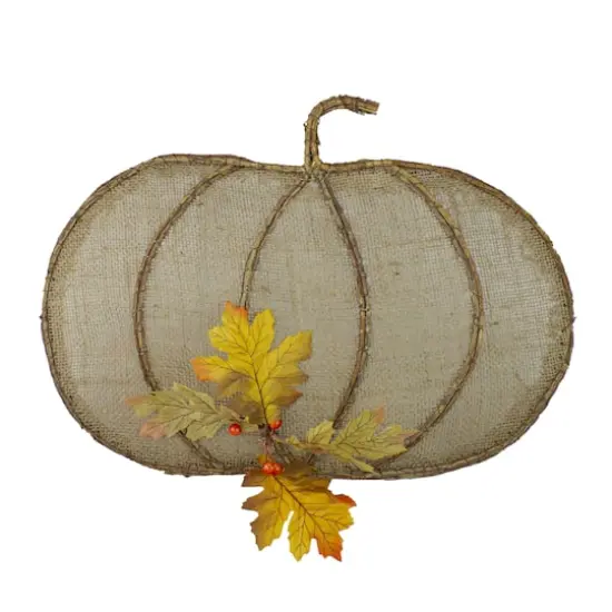 19" Beige Burlap & Vine Pumpkin Wall D&eacute;cor {1}