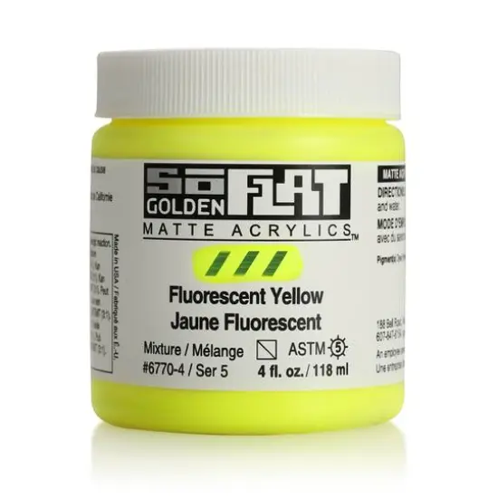 Golden&reg; SoFlat Matte Acrylic Paint, 4oz. Fluorescent Yellow {1}