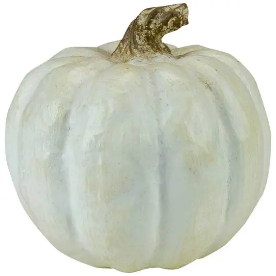 2.5" Green, White & Orange Boxed Pumpkin D&eacute;cor Set {6}