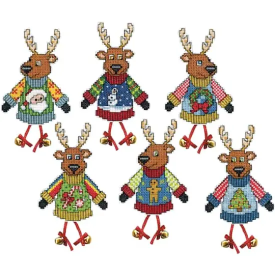 Design Works Ugly Sweater Reindeer Plastic Canvas Ornament Kit {1}