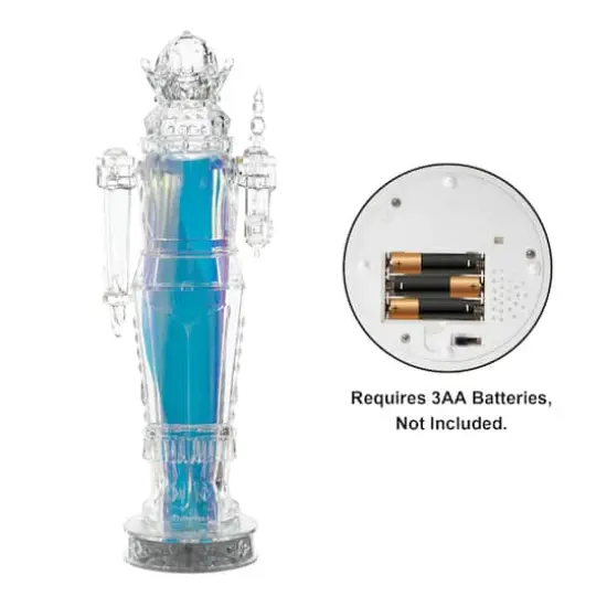 Glitzhome&reg; 18" Acrylic Lighted Tabletop Nutcracker Figurine {7}