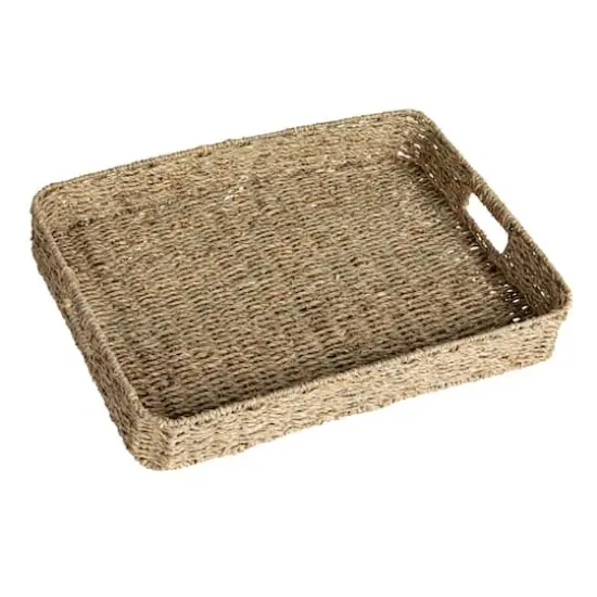 Hello Honey&reg; 20" x 14" Natural Hand-Woven Seagrass Tray with Handles {1}