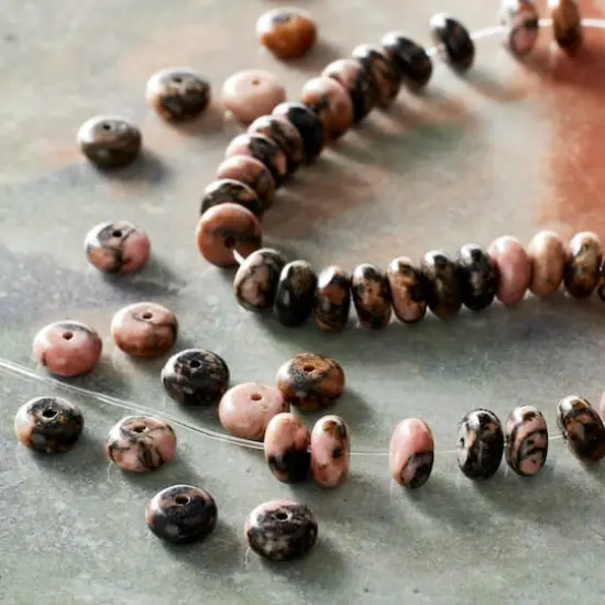 Rhodonite Rondel Beads by Bead Landing&reg;, 6mm {3}