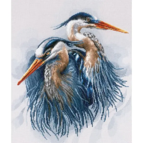 LanArte Great Blue Herons Counted Cross Stitch Kit {1}