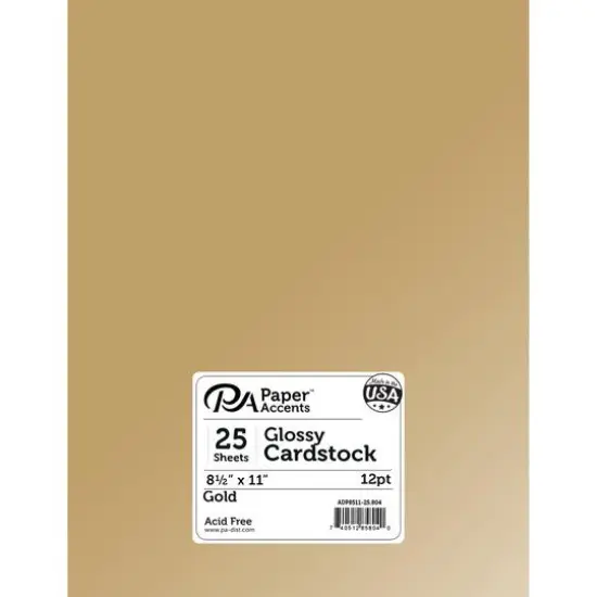 PA Paper™ Accents Glossy 8.5" x 11" 12pt. Cardstock, 25 Sheets Black {2}