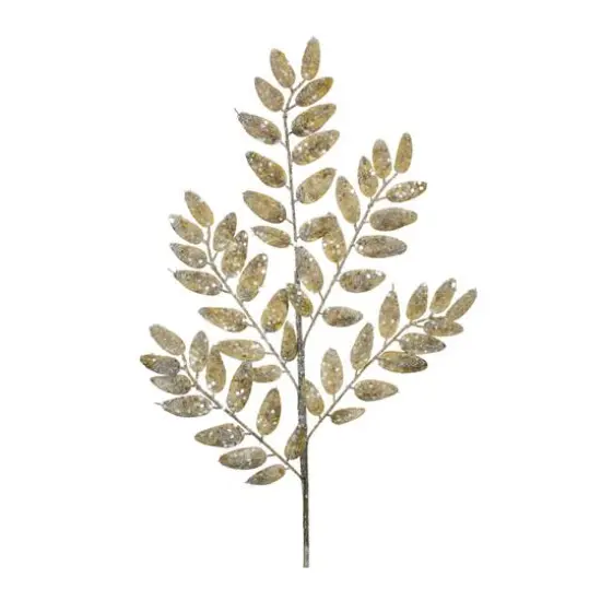 26.5" Glittered Leaf Sprays, 6ct. Green {4}