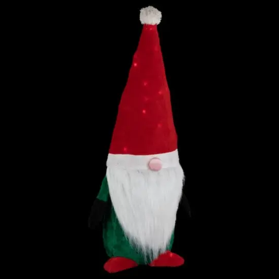 35" Lighted Red & Green Christmas Gnome Yard Decoration {5}