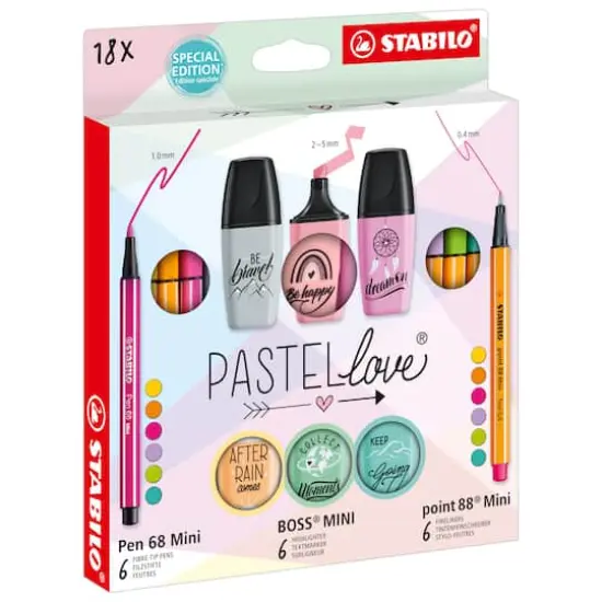 STABILO&reg; BOSS&reg; PASTELLove Mini 18 Piece Set {3}