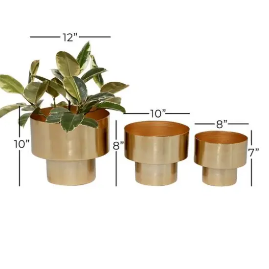 Gold Metal Unique Glam Planter Set {6}