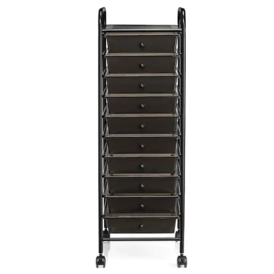 10 Drawer Rolling Cart by Simply Tidy&reg; Matte Black {4}