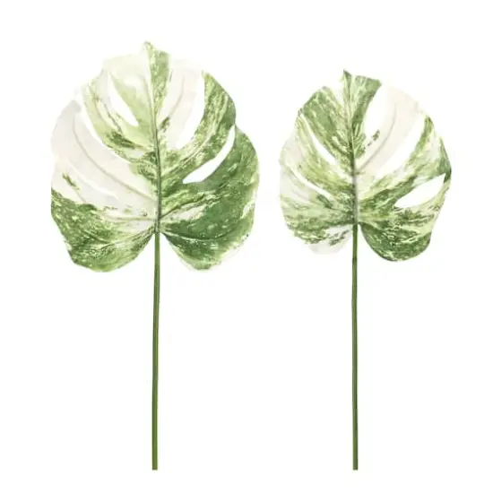 Light Variegated Philo Leaf Stems Set {4}