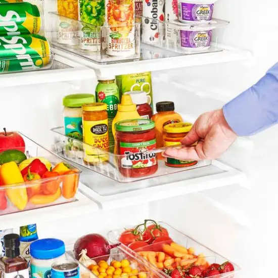 Sorbus Large Clear Organizing Bin on Wheels with Removable Dividers {3}