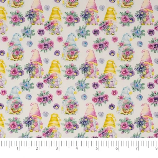 SINGER Gnomes & Morning Glory Cotton Fabric {3}