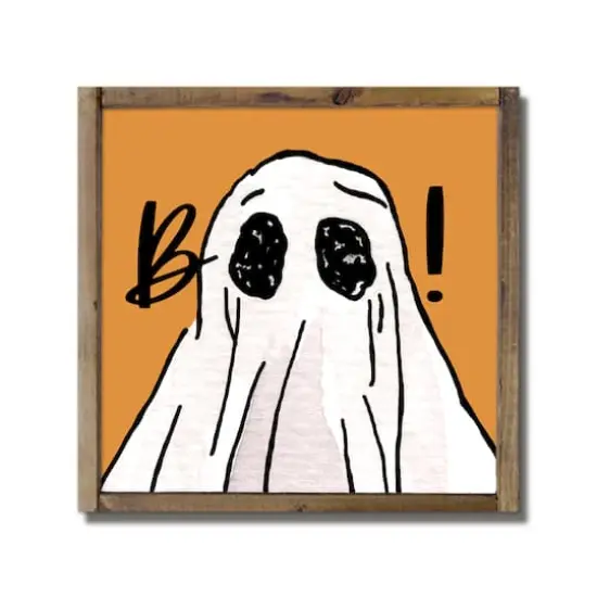 Boo Ghost Framed Wood Plaque {1}