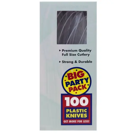 JAM Paper Premium Plastic Knives, 100ct. Clear {3}